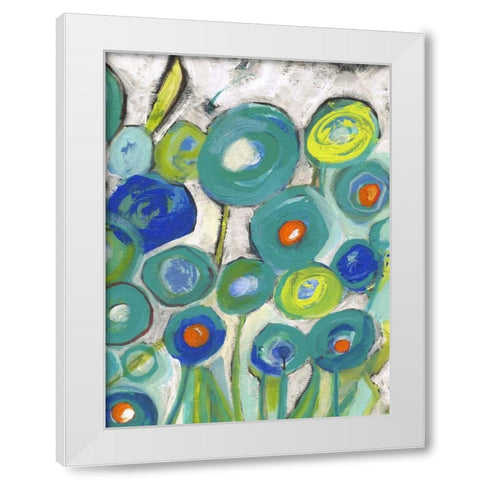Flora Discs A2 White Modern Wood Framed Art Print by Haynes, Smith