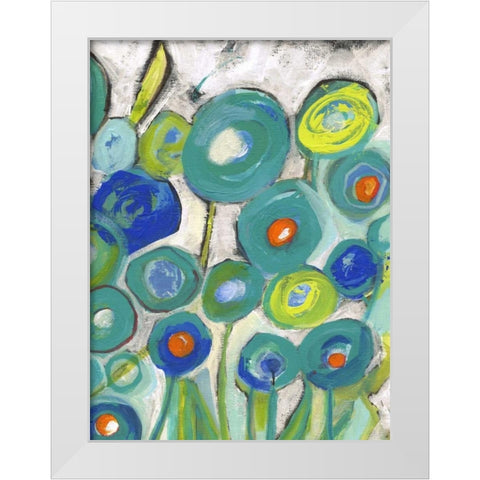 Flora Discs A2 White Modern Wood Framed Art Print by Haynes, Smith