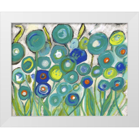 Flora Discs in Seafoam White Modern Wood Framed Art Print by Haynes, Smith