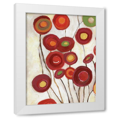 Flora Discs B1 White Modern Wood Framed Art Print by Haynes, Smith
