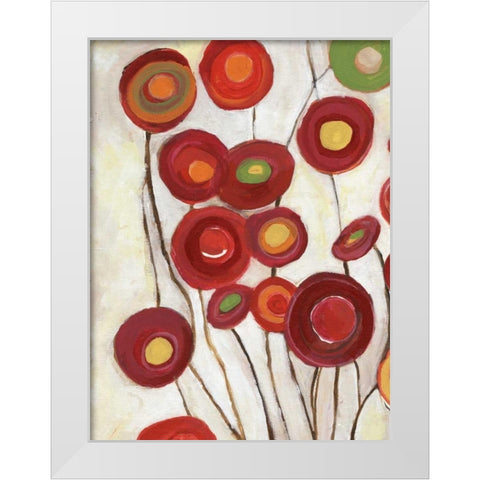 Flora Discs B1 White Modern Wood Framed Art Print by Haynes, Smith