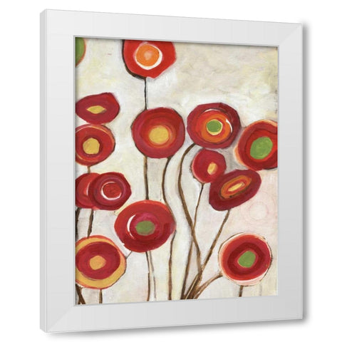 Flora Discs B2 White Modern Wood Framed Art Print by Haynes, Smith