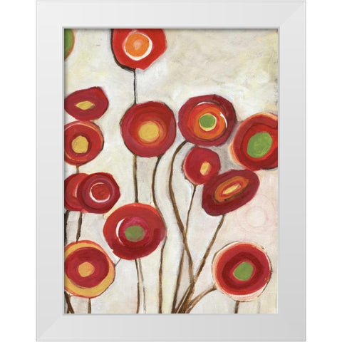 Flora Discs B2 White Modern Wood Framed Art Print by Haynes, Smith