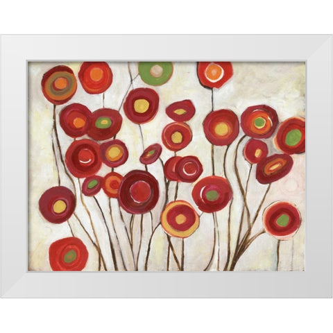 Flora Discs in Reds White Modern Wood Framed Art Print by Haynes, Smith