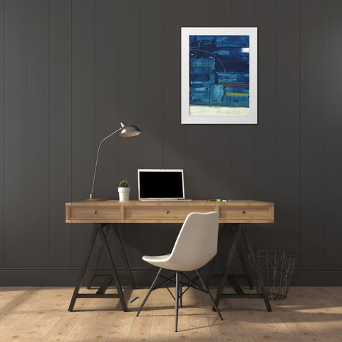 Navystract B White Modern Wood Framed Art Print by Haynes, Smith