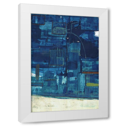 Navystract White Modern Wood Framed Art Print by Haynes, Smith