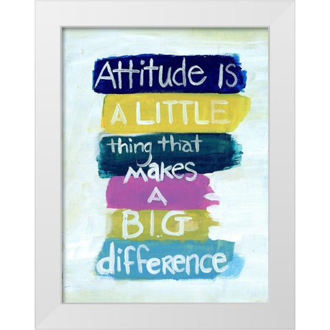 Attitude White Modern Wood Framed Art Print by Haynes, Smith