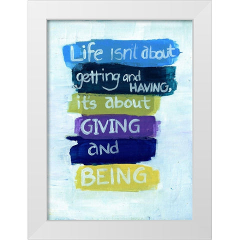 Giving and Being White Modern Wood Framed Art Print by Haynes, Smith