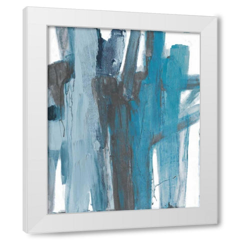 Blue Points II White Modern Wood Framed Art Print by Haynes, Smith