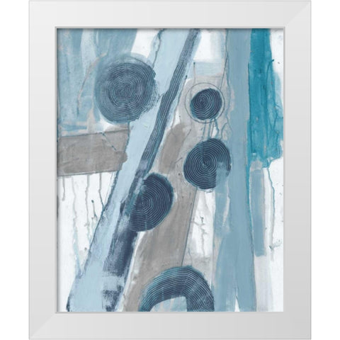 Blue Points III White Modern Wood Framed Art Print by Haynes, Smith