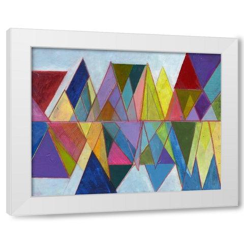 Asym Tri 2 White Modern Wood Framed Art Print by Haynes, Smith