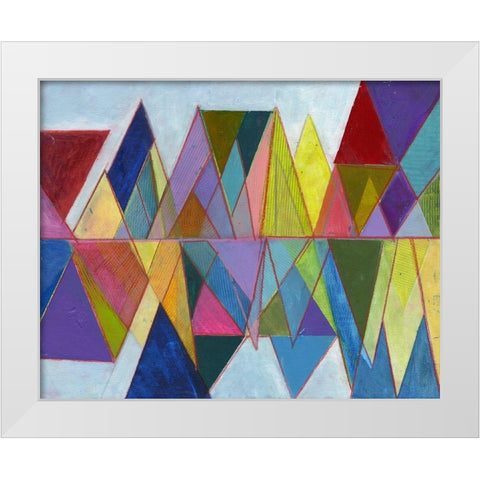 Asym Tri 2 White Modern Wood Framed Art Print by Haynes, Smith