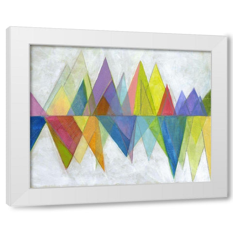 Asym Tri White Modern Wood Framed Art Print by Haynes, Smith