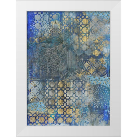 Ornate Azul B2 White Modern Wood Framed Art Print by Haynes, Smith