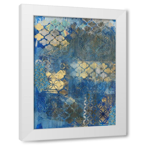 Ornate Azul D2 White Modern Wood Framed Art Print by Haynes, Smith