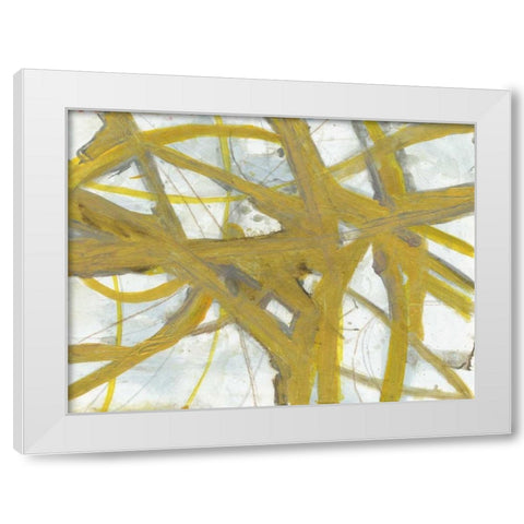 Golden Webbing 1 White Modern Wood Framed Art Print by Haynes, Smith