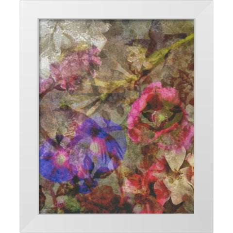 Floral Meeting 2 White Modern Wood Framed Art Print by Haynes, Smith