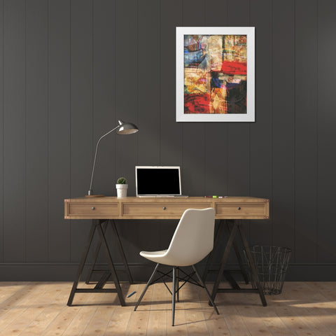 Patches Galore White Modern Wood Framed Art Print by Haynes, Smith