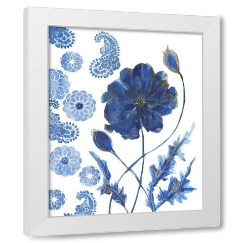 BW Persian Poppy 1 White Modern Wood Framed Art Print by Lewis, Sheldon