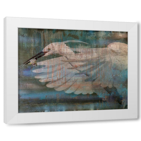 Deep Crane White Modern Wood Framed Art Print by Haynes, Smith
