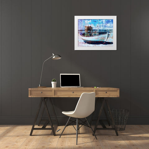 Deep Boating 1 White Modern Wood Framed Art Print by Haynes, Smith