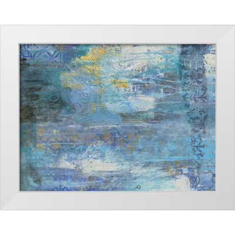 Sapphire Collision White Modern Wood Framed Art Print by Haynes, Smith