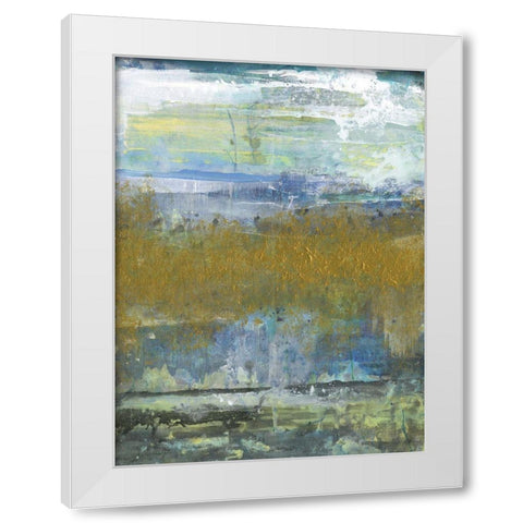 Golden Stream White Modern Wood Framed Art Print by Haynes, Smith