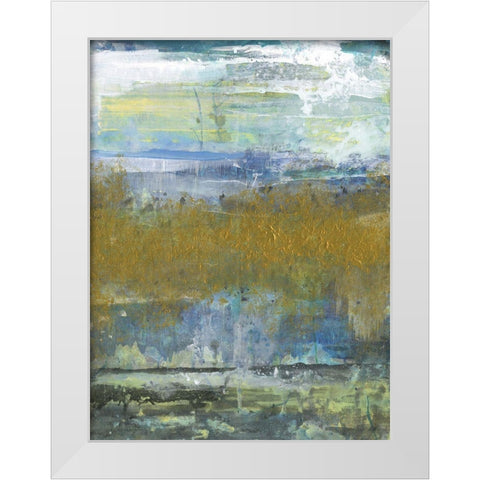 Golden Stream White Modern Wood Framed Art Print by Haynes, Smith