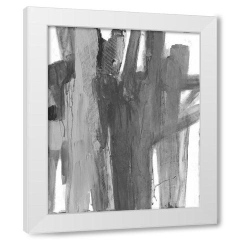 Monochromatic Smears 1 White Modern Wood Framed Art Print by Haynes, Smith