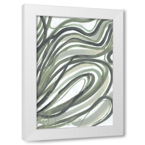 Emerald Swirls 2 White Modern Wood Framed Art Print by Haynes, Smith