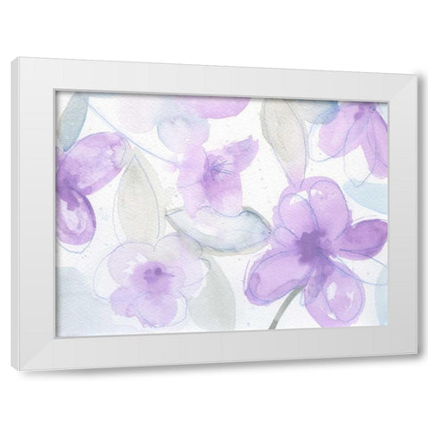 Lilac Garden White Modern Wood Framed Art Print by Haynes, Smith