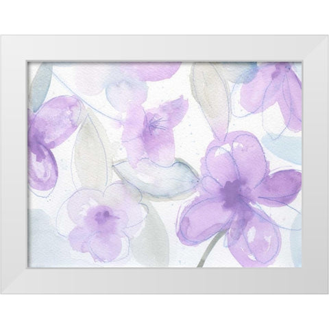 Lilac Garden White Modern Wood Framed Art Print by Haynes, Smith