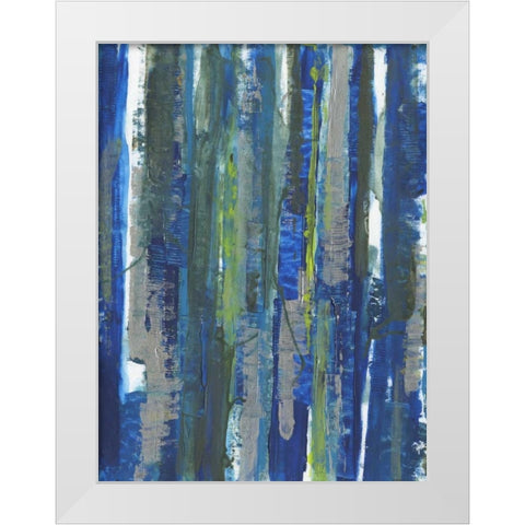 Ultramarine Streaks White Modern Wood Framed Art Print by Haynes, Smith