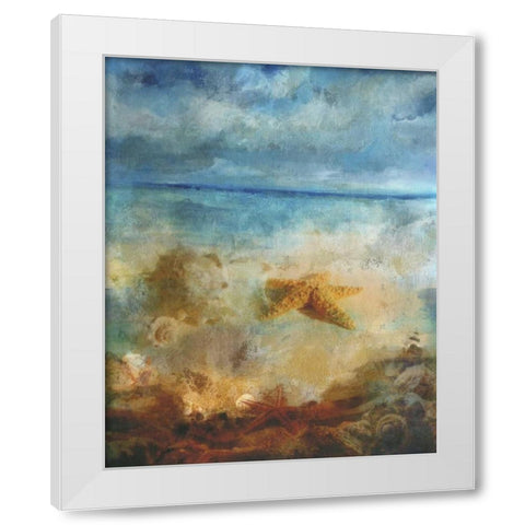 Misty Seascape White Modern Wood Framed Art Print by Haynes, Smith