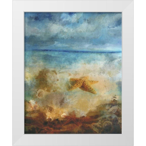 Misty Seascape White Modern Wood Framed Art Print by Haynes, Smith