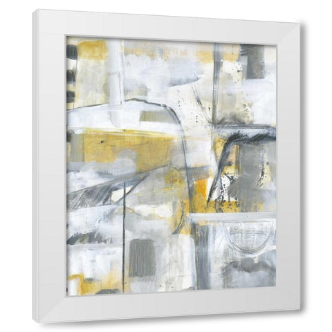 Golden Chaos White Modern Wood Framed Art Print by Haynes, Smith