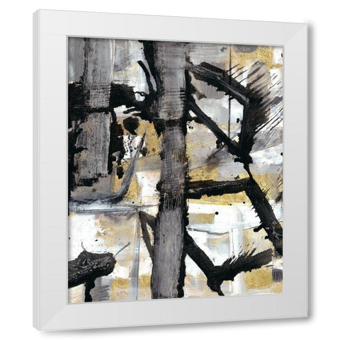Golden Remembrance White Modern Wood Framed Art Print by Haynes, Smith