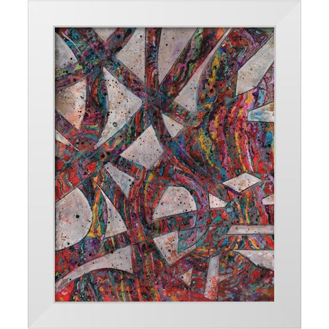 Painted Splattered Roads White Modern Wood Framed Art Print by Haynes, Smith