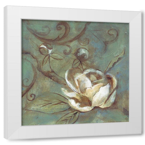 Magnolia Blues White Modern Wood Framed Art Print by Haynes, Smith