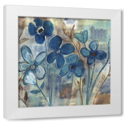 Blue Brown White Modern Wood Framed Art Print by Haynes, Smith