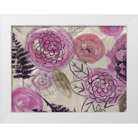 Rose Bouquet 2 White Modern Wood Framed Art Print by Haynes, Smith
