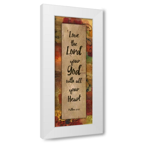 Love The Lord Autumn Blooms White Modern Wood Framed Art Print by Haynes, Smith
