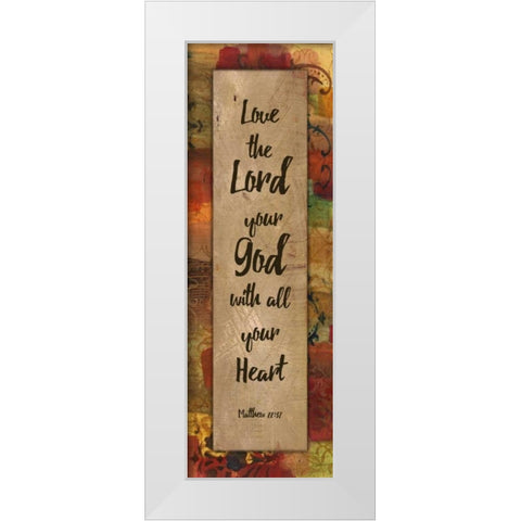 Love The Lord Autumn Blooms White Modern Wood Framed Art Print by Haynes, Smith