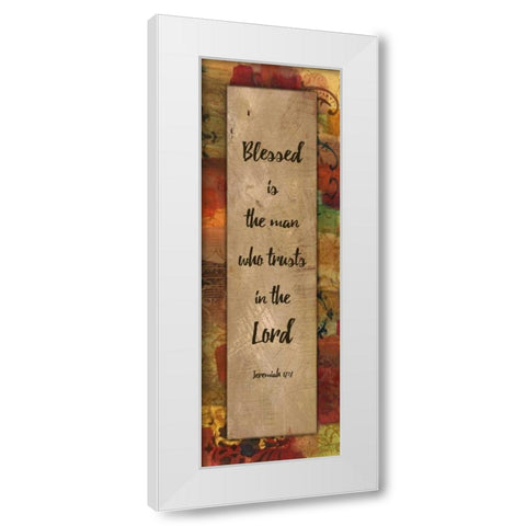 Trusts in the Lord Autumn Blooms White Modern Wood Framed Art Print by Haynes, Smith