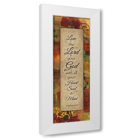 Love The Lord Autumn Blooms White Modern Wood Framed Art Print by Haynes, Smith