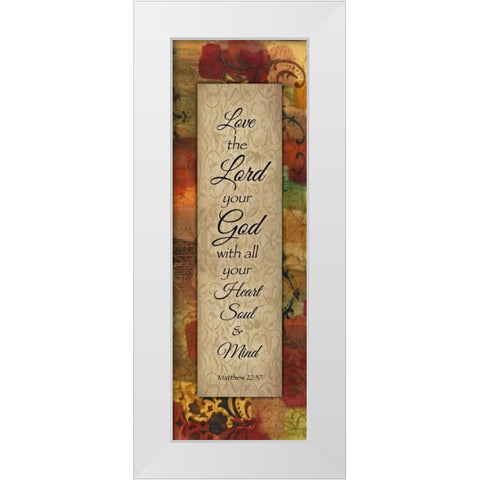 Love The Lord Autumn Blooms White Modern Wood Framed Art Print by Haynes, Smith