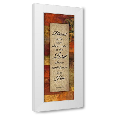 Blessed Is The Man Autumn Blooms White Modern Wood Framed Art Print by Haynes, Smith