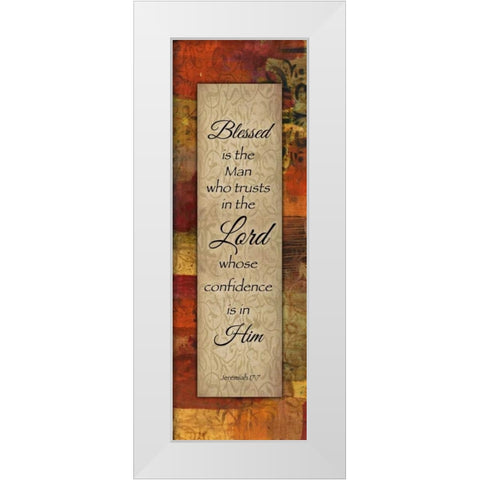 Blessed Is The Man Autumn Blooms White Modern Wood Framed Art Print by Haynes, Smith