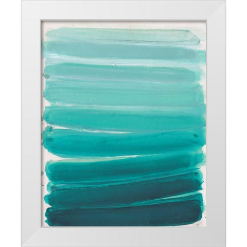 Ombre Teal White Modern Wood Framed Art Print by Haynes, Smith