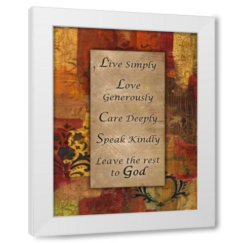 Live Simply Damask Autumn Blooms White Modern Wood Framed Art Print by Haynes, Smith